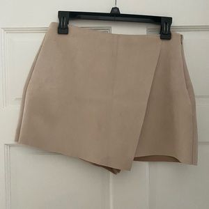 Zara Faux Suede Mini Wrap Skort